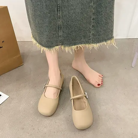 法式粗跟玛丽珍鞋女2025夏季新款英伦风高级感小皮鞋时尚温柔单鞋图片