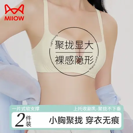 猫人小胸聚拢内衣女无痕软支撑上托收副乳文胸轻薄透气防下垂美背商品大图