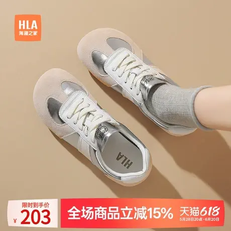 海澜之家阿甘德训鞋女2024新款平底复古运动休闲鞋软底百搭丑萌鞋图片