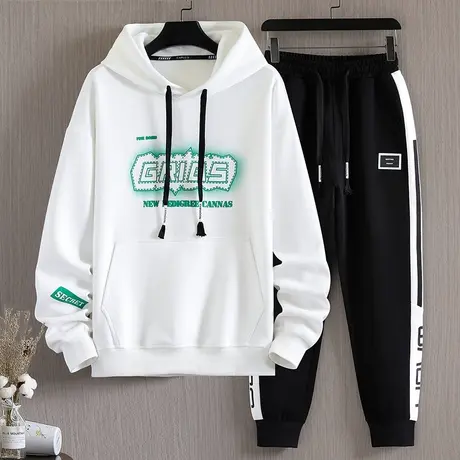 卫衣男春秋款休闲宽松连帽外套男生一套装衣服搭配帅气潮流上衣服商品大图