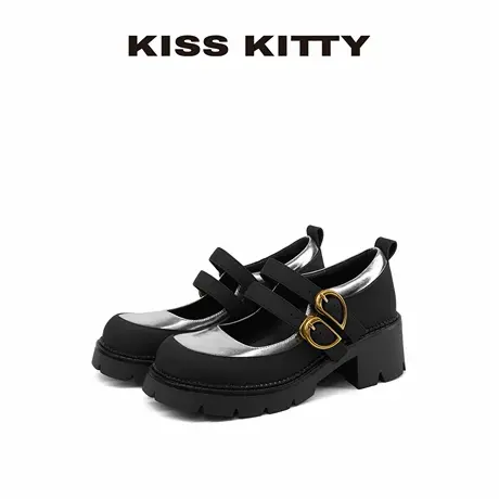 【呼呼专享】KISSKITTY玛丽珍女鞋2025新款气质粗跟单鞋女高跟鞋商品大图
