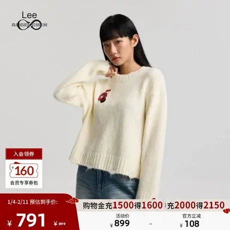 Lee × ANGEL CHEN联名商场款25冬新舒适版圆领Logo徽标女毛衣图片