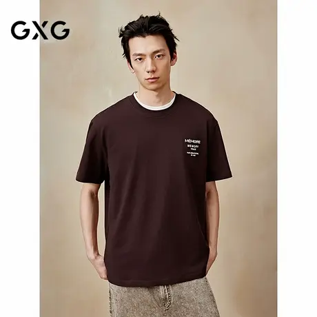 GXG男装 圆领T恤字母印花短袖针织 2025年夏季新品G25X442075图片