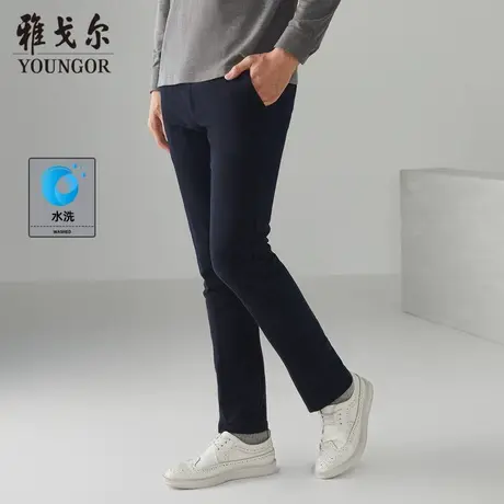 雅戈尔奥莱 男装休闲水洗长裤秋棉保暖直筒弹力裤子商品大图