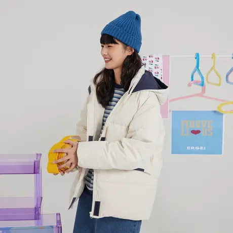 【6折清仓】加厚白鸭绒工装羽绒服女冬2022年新款小个子小众学生图片