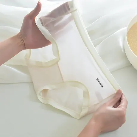 面膜质感~薄如翼速干内裤女夏无痕自带冰感飘飞冰丝少女2022新款商品大图