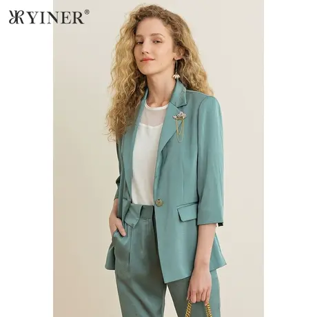 YINER音儿女装夏季新款一粒扣小西装短外套图片