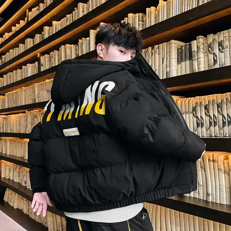 羽绒服男短款面包服加厚上衣服2023新款青少年棉衣男士冬季外套商品大图