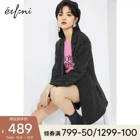 伊芙丽西装外套女2021年新款夏季韩版小西服贴标炸街西服女商品大图