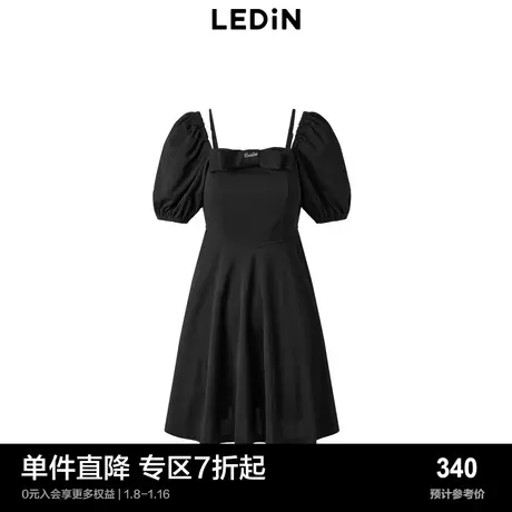 乐町甜美蝴蝶结连衣裙夏季女收腰显瘦C2FAD2408图片
