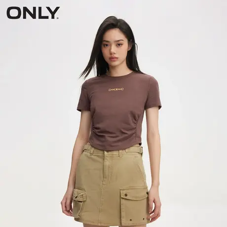 ONLY奥莱夏季新款设计感休闲百搭印花圆领短款T恤女商品大图