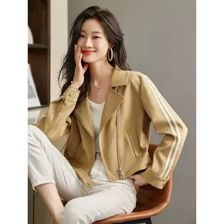 时尚气质百搭设计感短款外套女士2023年秋季新款百搭显瘦上衣商品大图