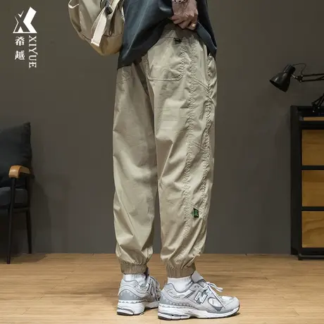 希越冰丝速干裤男薄款束脚休闲裤男士宽松大码工装裤秋冬男款裤子商品大图