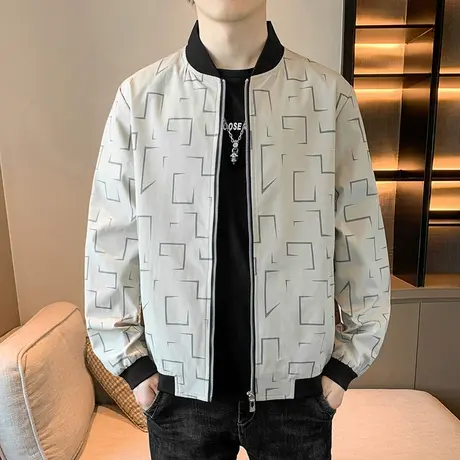 日系港风秋季棒球领外套男生学生青少年棒球服男装春秋款夹克男士商品大图