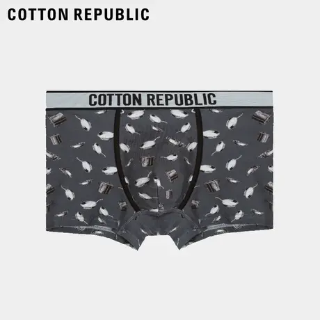 Cotton Republic/棉花共和国男士平角内裤棉质性感印花中腰内裤男商品大图