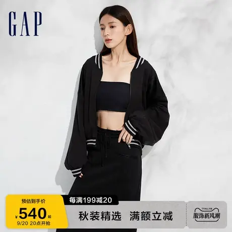 Gap女装秋季2023新款时尚落肩廓形短款外套889277休闲夹克外套图片