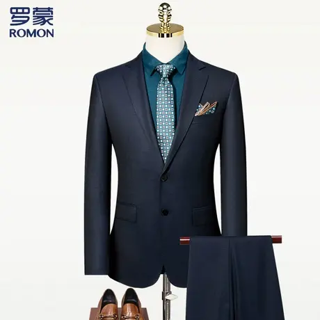 罗蒙男士西服两件套商务正装主持职业结婚礼服西装套装男商品大图