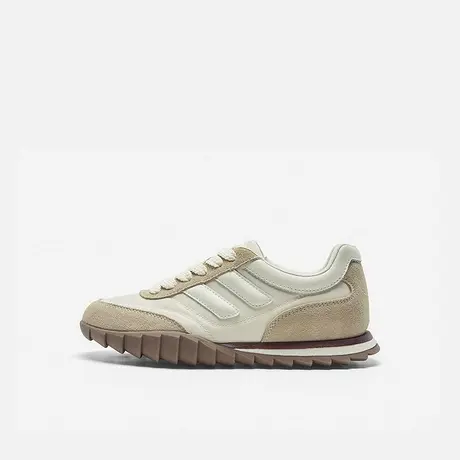 Nine West/玖熙2025年春夏新款休闲鞋女圆头绒面平底时尚饼干鞋女图片