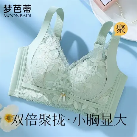 梦芭蒂小胸聚拢显大内衣女收副乳防下垂无钢圈调整型蕾丝款文胸罩商品大图