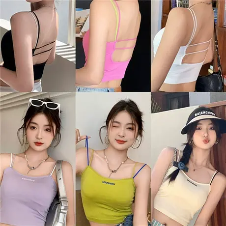 短款小吊带背心女夏外穿2025新款性感美背带胸垫一体内衣内搭上衣图片