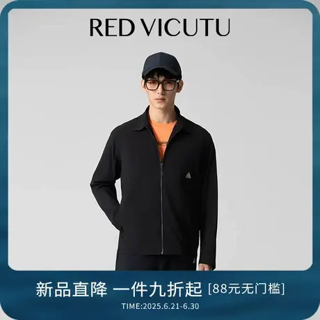 VICUTU/威可多男士行政夹克25春季新款时尚翻领商场同款黑色外套图片
