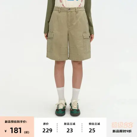 【8/07 0点新品9折】omont蛋挞家复古低腰阔腿宽松休闲牛仔中裤图片