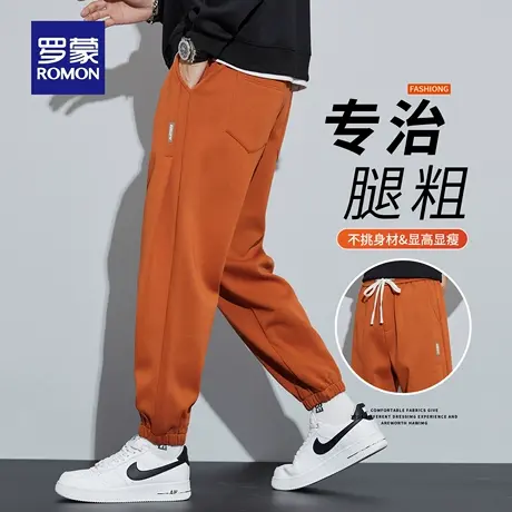 罗蒙休闲裤男士秋冬季2025新款宽松束脚裤百搭舒适哈伦长裤子N1Z商品大图