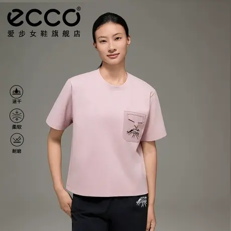 ECCO×白山联名系列 25新男女简约舒适户外休闲短袖T恤EW253T007F图片