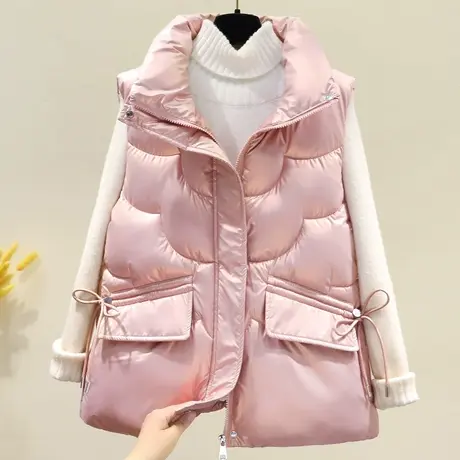 羽绒棉马甲2023年新款女冬宽松外穿无袖背心马夹面包服秋冬季外套图片