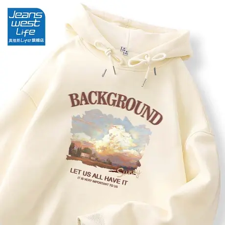 真维斯LIFE卫衣女2023新款爆款春秋韩系慵懒宽松情侣款连帽外套C图片