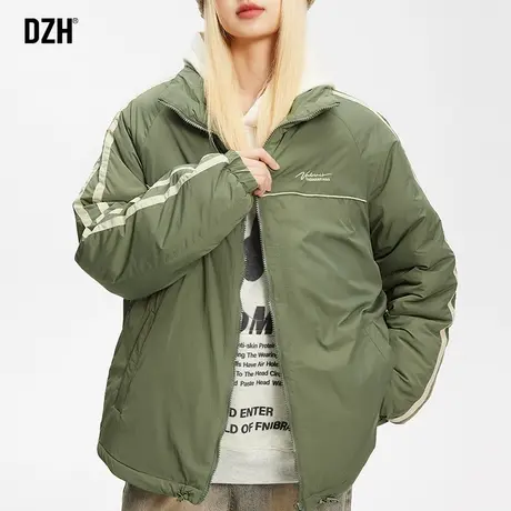 青少年美式运动棉服男冬季潮牌加厚2023新款飞行夹克外套立领棉衣商品大图