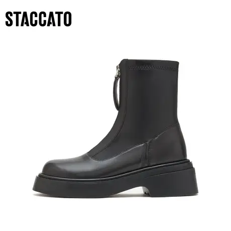 思加图新款弹力靴中靴网红瘦瘦靴时装靴女靴R2522DZ2商品大图