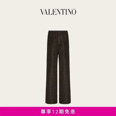 【24期免息】华伦天奴VALENTINO男士V标志罗缎真丝休闲长裤图片