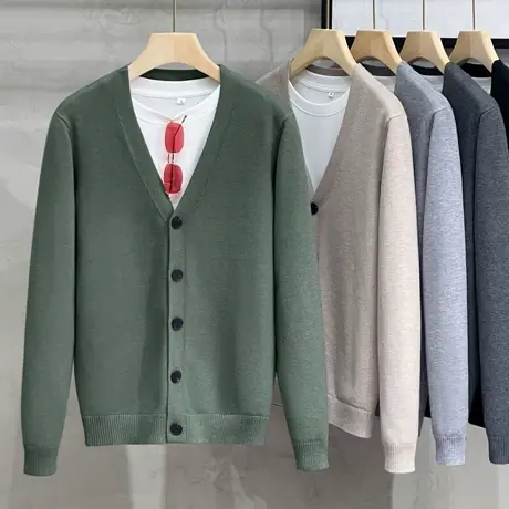 2023春秋季新款针织衫男开衫薄款夹克外穿男装外套休闲宽松毛衣潮商品大图