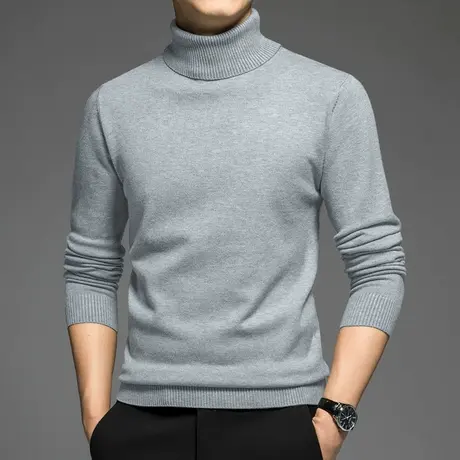 半高领毛衣男士针织衫纯色秋冬内搭打底衫潮牌潮流修身毛衫毛线衣图片