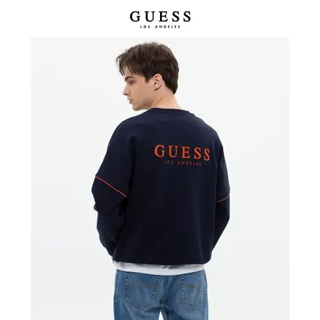 GUESS情侣款长袖圆领oversize经典LOGO卫衣-X2BQ46R2Q41图片