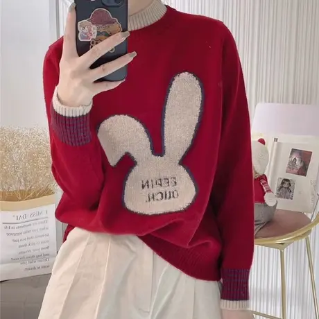 今年流行漂亮女士冬季毛衣女秋冬2024新款爆款加厚洋气针织打底衫商品大图