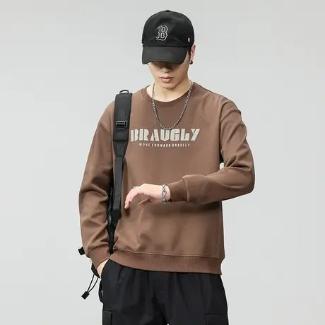 圆领印花百搭卫衣青春流行男士卫衣潮流大码秋冬款长袖休闲卫衣图片