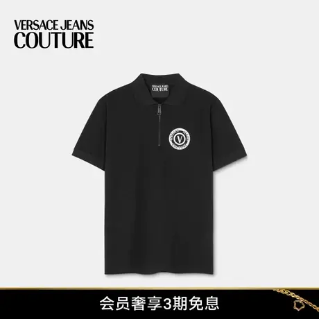 【春夏新品】VERSACE JEANS COUTURE 男士V-Emblem短袖拉链Polo衫图片
