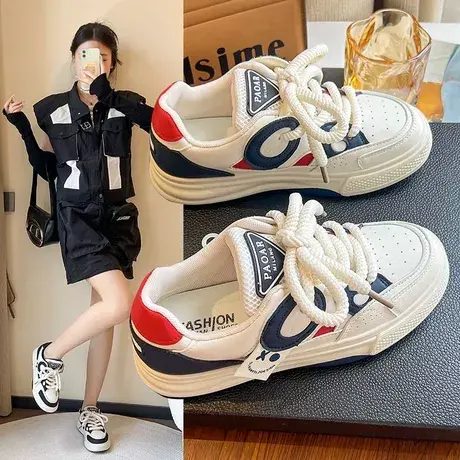 小众ins感板鞋女2023年夏季新款小白鞋百搭平底潮女休闲运动鞋女商品大图