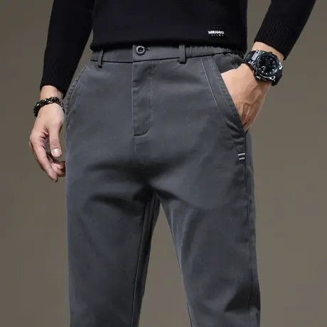 男装高端休闲裤子秋季修身小脚直筒西装裤春秋款男士商务正装西裤商品大图