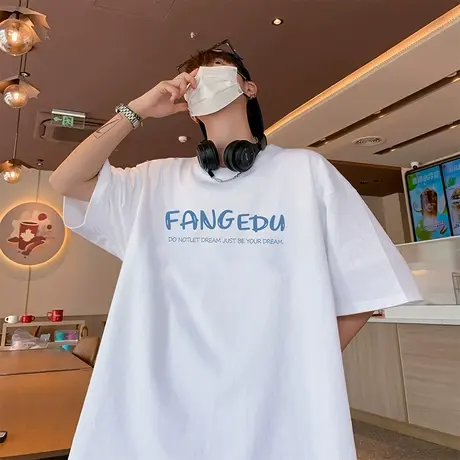 夏季多啦A梦短袖T恤男ins潮牌宽松圆领半袖国潮港风卡通动漫体恤t商品大图