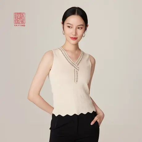 [6A级真丝纱线]EP雅莹高端系列 v领桑蚕丝薄针织衫 商场同款9509A图片