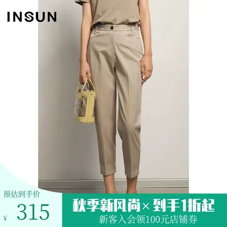 恩裳商场同款夏季经典时尚简约轻商务垂坠直筒休闲裤长裤女图片