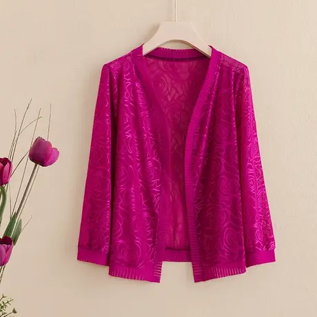 2023夏外搭开衫蕾丝小披肩夏季配裙子短外套旗袍外搭针织防晒上衣商品大图