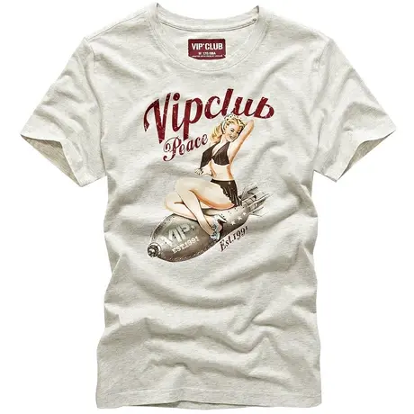 VIP夏季短袖t恤男圆领纯棉韩版潮流夏天印花打底衫体恤上衣服潮牌商品大图