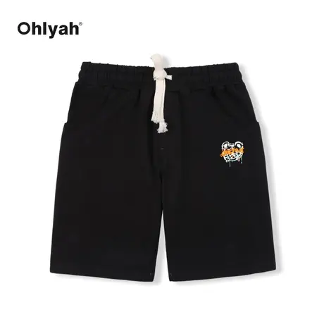 Ohlyah潮牌运动短裤男女夏季薄款中性黑色情侣百搭时尚五分休闲裤图片
