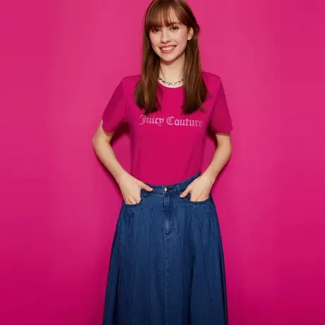 Juicy Couture橘滋23女装新款盐甜烫钻短袖T恤商品大图