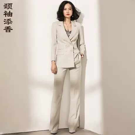 颈袖添香2022秋新款职业套装女高端总裁时尚气质OL职业小西装图片