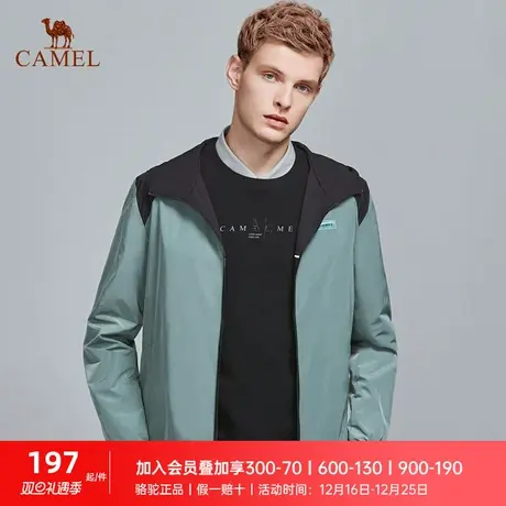 骆驼男装风衣外套春秋季款运动连帽薄款时尚潮流防风长袖上衣商品大图